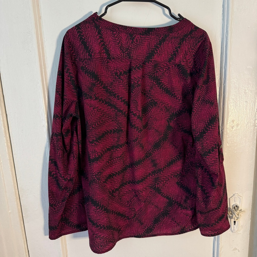 Anne Klein Burgundy Whimsigoth Snake Maximalist Animal Print L Dark Grunge Fairy - Picture 11 of 11